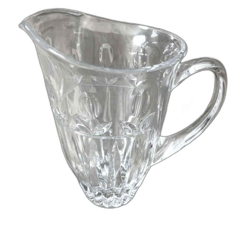 1990s Vintage Block Crystal Tulip Garden Y3915 Pattern 24% Lead Glass Pitcher
